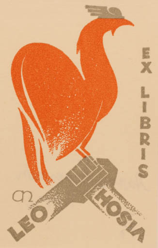 Exlibris by Aarne Nopsanen from Finland for Leo Hosia - Bird 