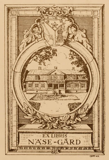 Exlibris by Gustaf von Numers from Finland for Signe Björkenheim - Heraldry 