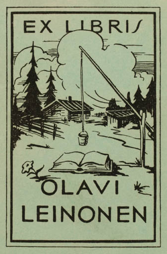 Exlibris by J Paananen from Finland for Olavi Leinonen - Book Scenery/Landscape 