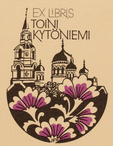 Exlibris by Jorma Piironen from Finland for Toini Kytöniemi - Architecture Flower 