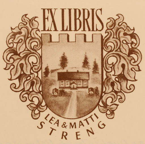 Exlibris by A.B. Duplikator from Finland for Lea & Matti Streng - 