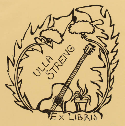Exlibris by Anne Streng from Finland for Ulla Streng - Music 