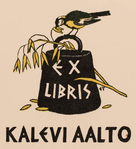 Exlibris by Erkki Tanttu from Finland for Kalevi Aalto - Bird 