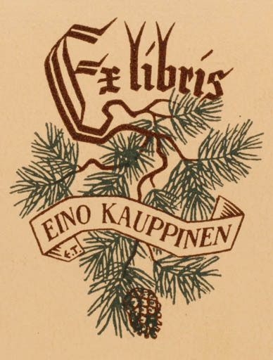 Exlibris by Erkki Tanttu from Finland for Eino Kauppinen - Flora 