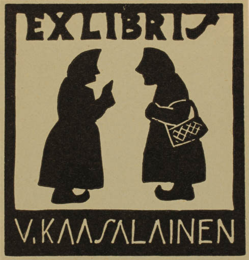 Exlibris by Pekka Törmä from Finland for V. Kaasalainen - Woman 