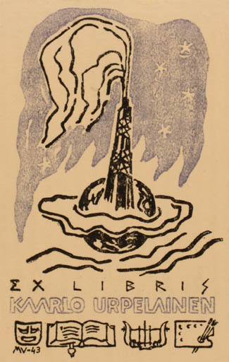 Exlibris by Matti Visanti from Finland for Kaarlo Urpelainen - 