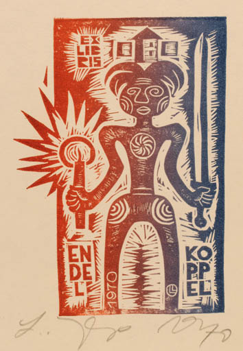 Exlibris by Lembit Lepp from Estonia for Endel Koppel - 