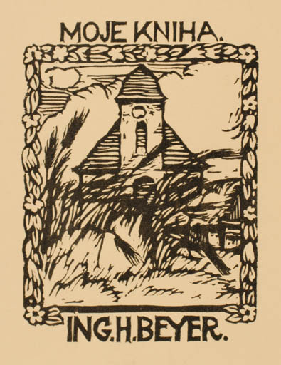 Exlibris by Jaroslav Votruba from Czech Republic for Ing. H. Beyer - Flora Church 