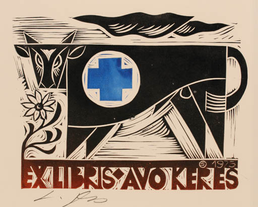 Exlibris by Lembit Lepp from Latvia for ? Avokeres - 