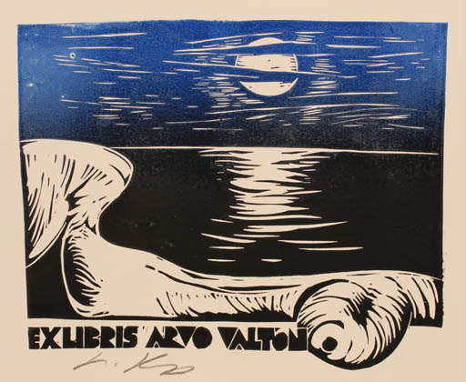 Exlibris by Lembit Lepp from Latvia for Arvo Valton - 