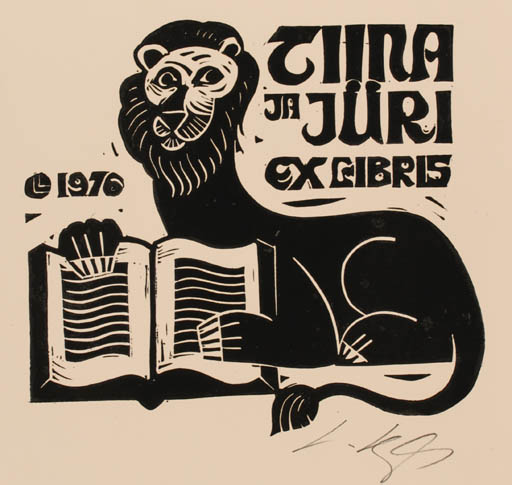 Exlibris by Lembit Lepp from Latvia for Tina Jüri - Book Fauna 