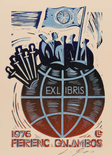 Exlibris by Lembit Lepp from Latvia for Ferenc Galambos - 