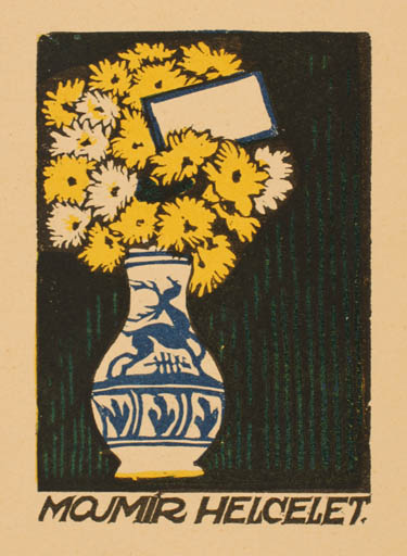 Exlibris by Jaroslav Votruba from Czech Republic for Mojmir Helcelet - Flower Flora 