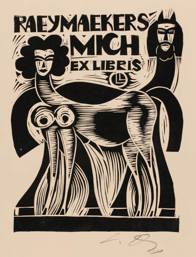 Exlibris by Lembit Lepp from Latvia for Raeymaekers Mich - Fable Animal 