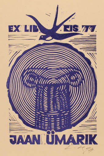 Exlibris by Lembit Lepp from Latvia for Jaan Ümarik - 