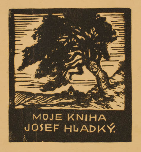 Exlibris by Jaroslav Votruba from Czech Republic for Josef Hladky - Scenery/Landscape Tree 