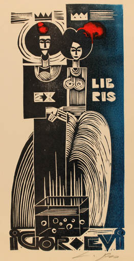 Exlibris by Lembit Lepp from Latvia for Igor Evi - Couple 