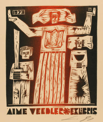 Exlibris by Lembit Lepp from Latvia for Aime Veedler - 