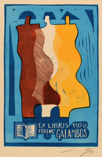 Exlibris by Lembit Lepp from Latvia for Ferenc Galambos - Abstract 