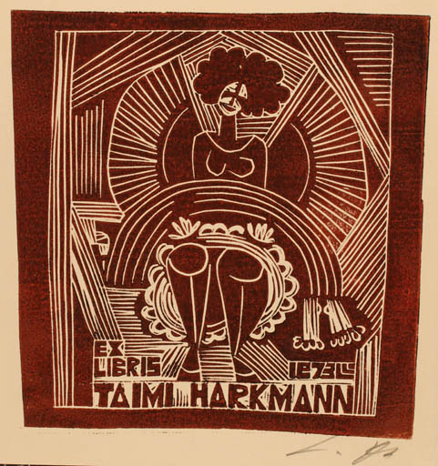 Exlibris by Lembit Lepp from Latvia for Taimi Harkmann - Woman 