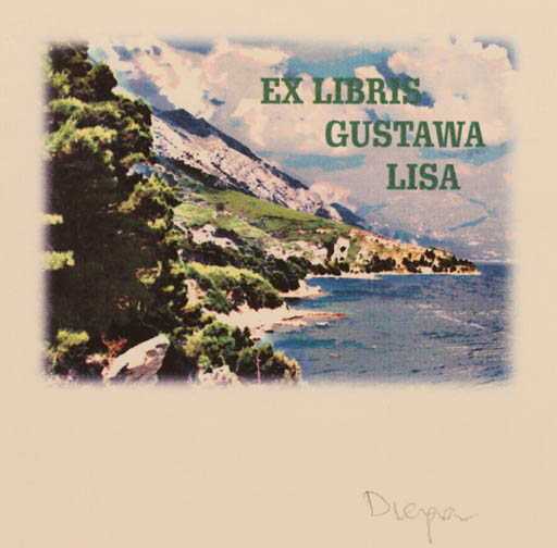 Exlibris by Dagmara Dragan from Poland for Gustawa Lisa - Scenery/Landscape 