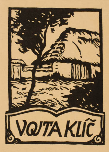 Exlibris by Jaroslav Votruba from Czech Republic for Vojta Klic - Scenery/Landscape Tree 