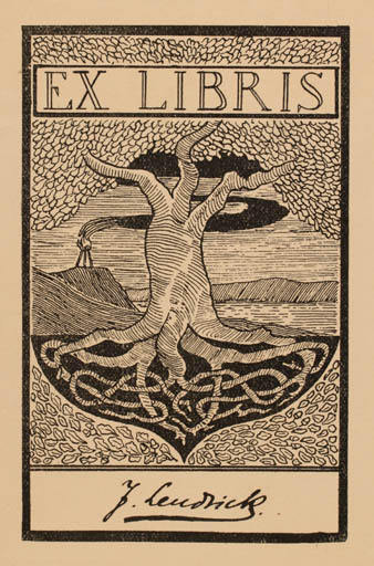 Exlibris by John Christensen from Denmark for J Leudrick - Tree 