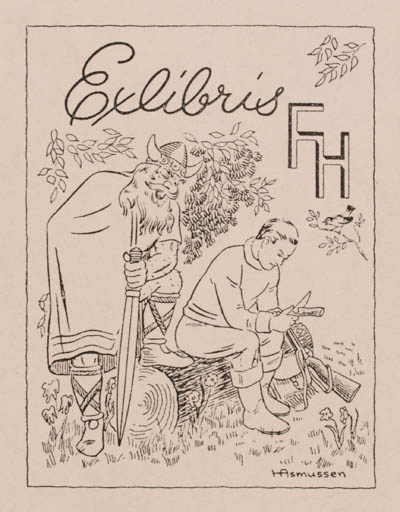 Exlibris by Hansen Frede Asmussen from Denmark for Frede Hansen - Viking 