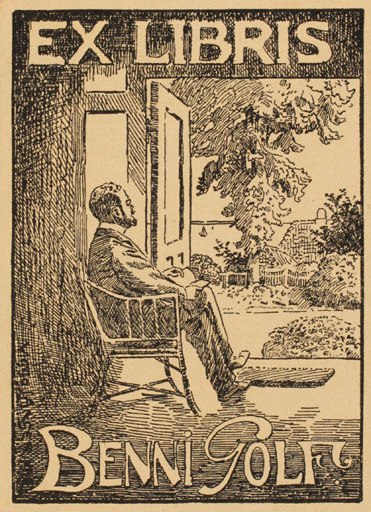 Exlibris by Viggo Songer from Denmark for Benni Golf - Man 
