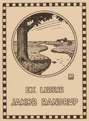 Exlibris by Henry Lauritzen from Denmark for Jakob Randrup - Scenery/Landscape 