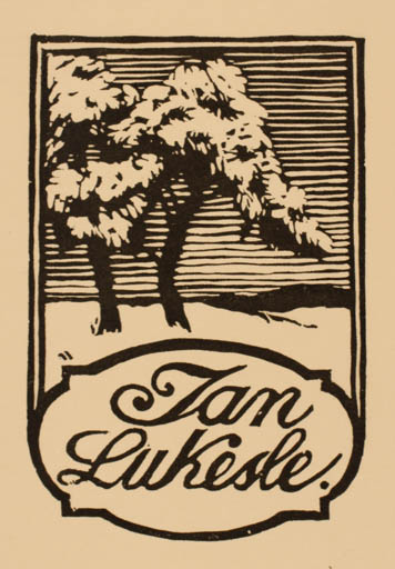 Exlibris by Jaroslav Votruba from Czech Republic for Jan Lukesle - Flora Scenery/Landscape Tree 