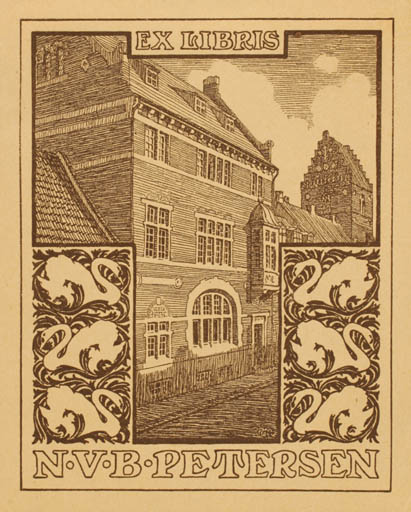 Exlibris by Gerhard Heilman from Denmark for NVB Petersen - Architecture 