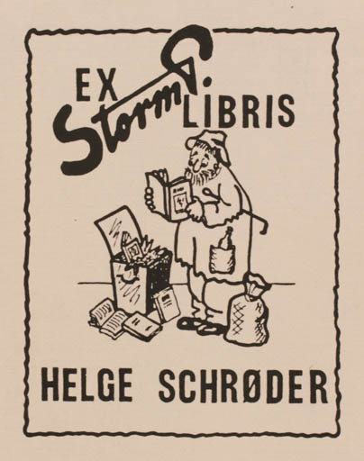 Exlibris by Helge Schrøder from Denmark for Helge Schrøder - Man 
