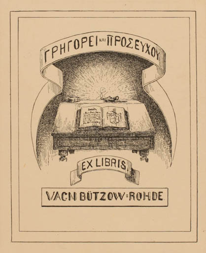 Exlibris by ? Winther from Denmark for Vagn Bützow-Rohde - Book 