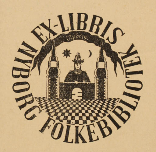 Exlibris by Leif Wegner from Denmark for Nyborg Folkebibliotek - Castle/Palace 