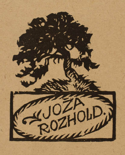 Exlibris by Jaroslav Votruba from Czech Republic for Joza Rozhold - Flora Tree 