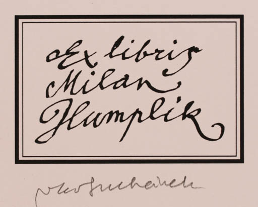 Exlibris by Vladimir Suchanek from Czech Republic for Milan Humplik - 