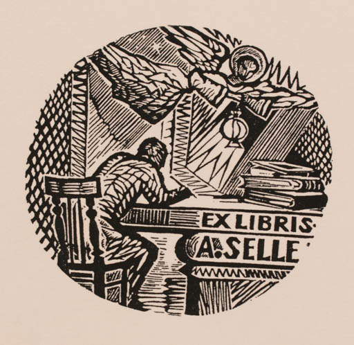 Exlibris by W. W. Kortowitsch from Russia for Andreas Selle - Book Angel 