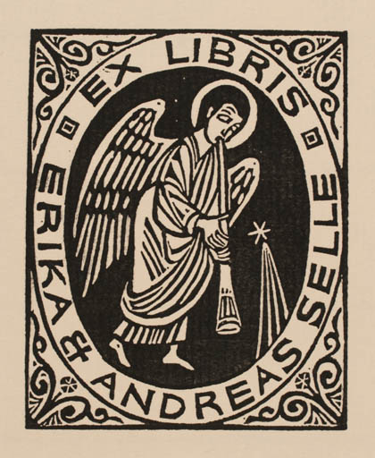 Exlibris by Pencho Koulekon from Belorussia for Erika & Andreas Selle - Angel 