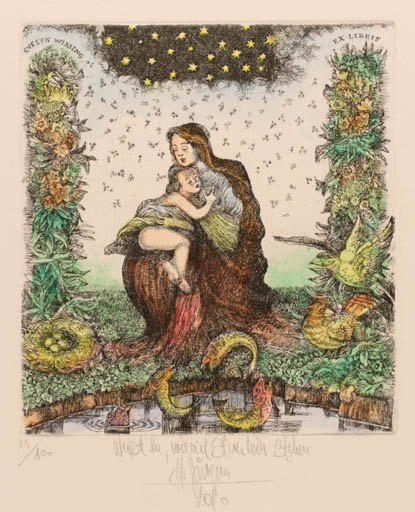 Exlibris by Harry Jürgens from Germany for Evelyn Wissing - Mythology 