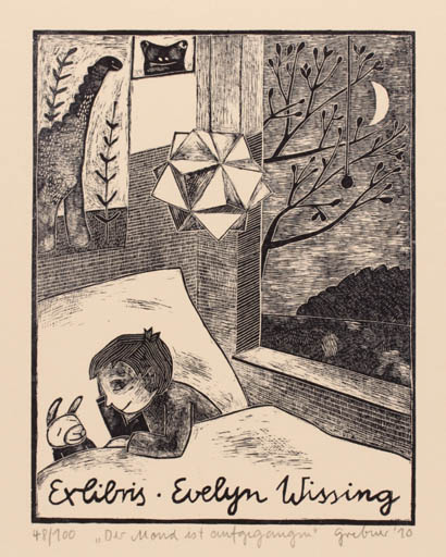 Exlibris by Inka Grebner from Germany for Evelyn Wissing - Child 