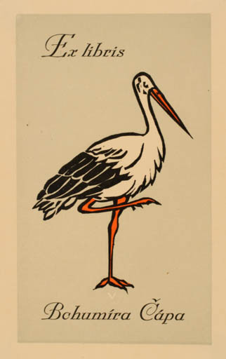 Exlibris by Vojtech Vrastil from Czech Republic for Bohumira Capa - Fauna Bird 