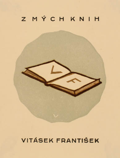 Exlibris by Vojtech Vrastil from Czech Republic for Vitasek Frantisek - Book Monogram 