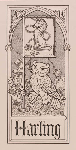 Exlibris by Andrew Stewart Jamieson from Great Britain for Peter Harling - Heraldry Owl 