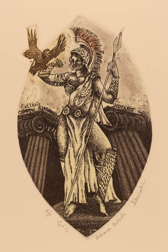 Exlibris by Ismu Jindal from Indien for Christos Giannakos - Mythology 