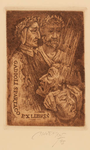 Exlibris by Bohumil Kratky from Czech Republic for Gadioli Spartaco - Group 