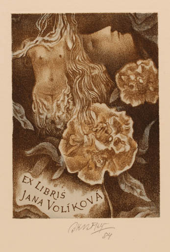 Exlibris by Bohumil Kratky from Czech Republic for Jana Volikova - 