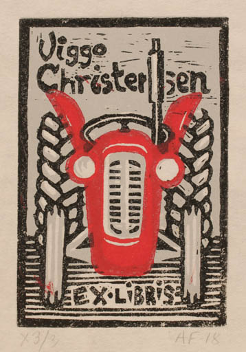 Exlibris by Anne Fjeldvig from Denmark for Viggo Christensen - 
