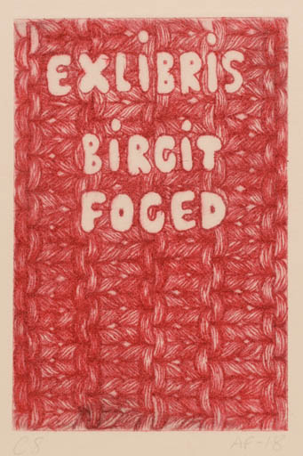 Exlibris by Anne Fjeldvig from Denmark for Birgit Foged - Abstract 
