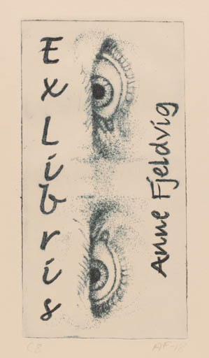 Exlibris by Anne Fjeldvig from Denmark for Anne Fjeldvig - 